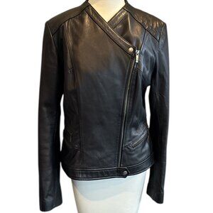 Cole Haan Black Lambskin Leather Jacket